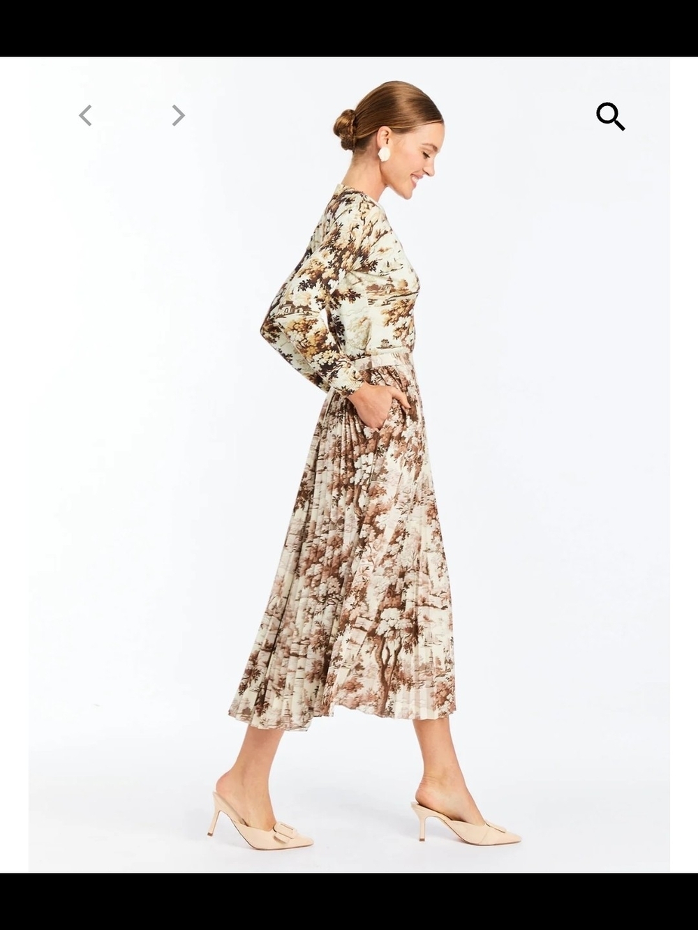 Mestiza Daniella Floral Midi Skirt in Brown Cream - Picture 3 of 10
